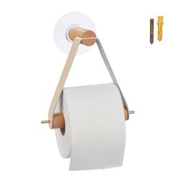 Relaxdays Toilettenpapierhalter Holz mit Band