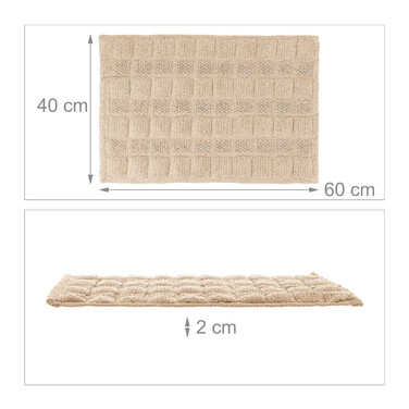 Relaxdays Badematte aus Baumwolle 60x40 cm