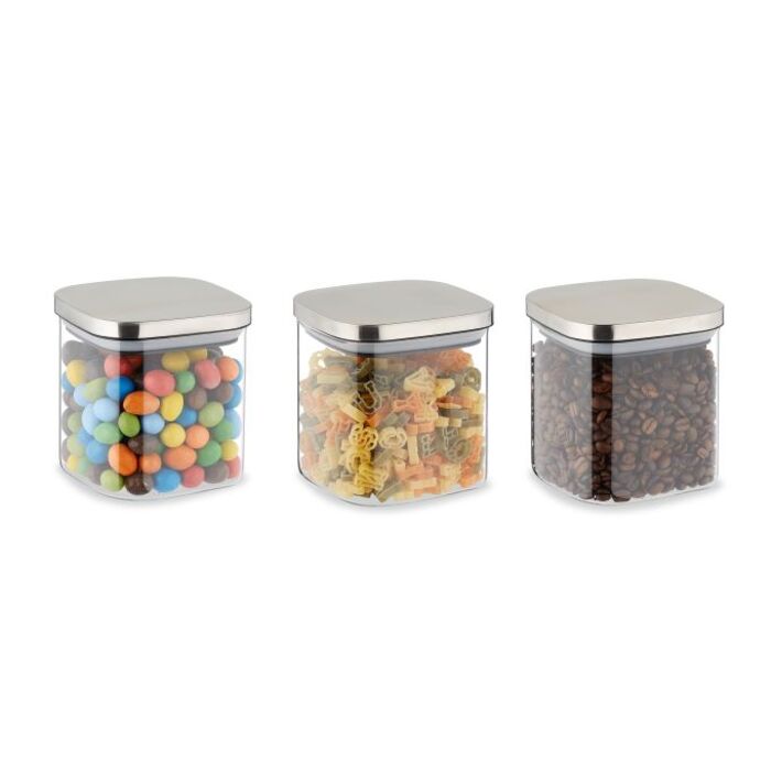 Relaxdays 3er Set Vorratsgläser mit Deckel 600 ml