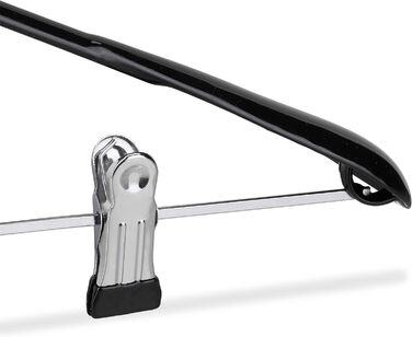 Relaxdays Klammerbügel, 10er Set, gummiert, rutschfest, platzsparend, 42 cm, schwarz