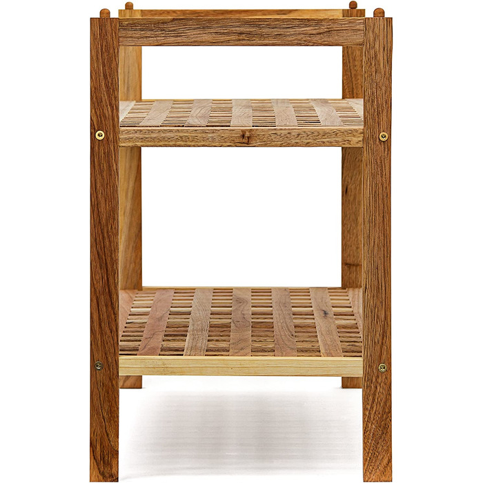 Relaxdays Schuhregal Walnuss stapelbar H x B x T: 40,5 x 69 x 26 cm Schuhablage mit 2 Ablagen für ca. 6 Paar Schuhe Holz Schu