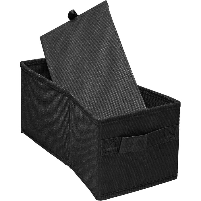 Relaxdays Hängeregal Stoff, 6 Fächer, 2 Schübe, für Kleiderschrank, HBT: ca. 82x14,5x30 cm, schwarz