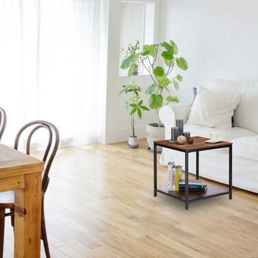 Relaxdays Beistelltisch Holz mit Metallgestell