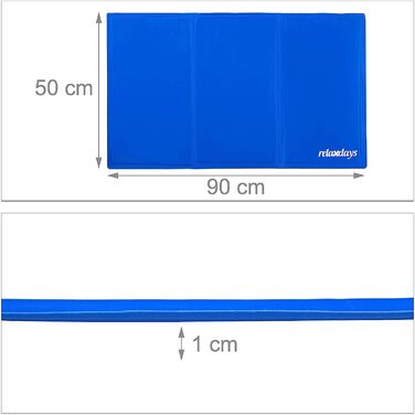 Relaxdays Kühlmatte Hund, selbstkühlend, abwischbar, robust, mit Gel, Kühldecke für Tiere, Kältedecke  blau, Polyester (50 x 90 cm)