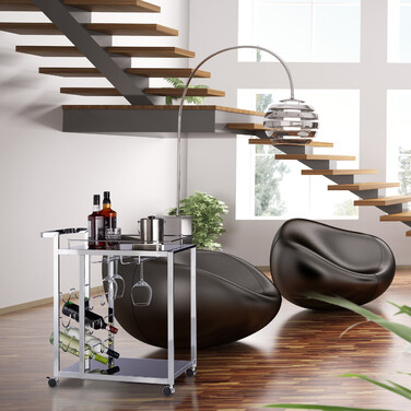 Relaxdays Servierwagen Glas BARON