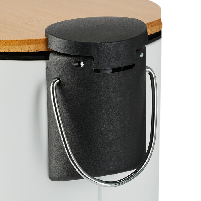 Relaxdays Bad Mülleimer 3 l mit Bambusdeckel