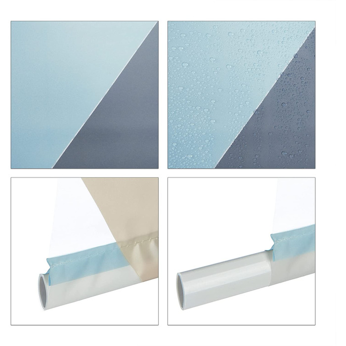 Relaxdays Duschrollo, 100x240 cm, Dreieck Muster, Seilzug, Flexible Montage, Duschvorhang für Badewanne & Fenster, bunt