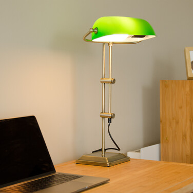 Relaxdays Bankerlampe grün
