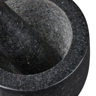 Relaxdays Granit Mörser mit Stößel 12 cm