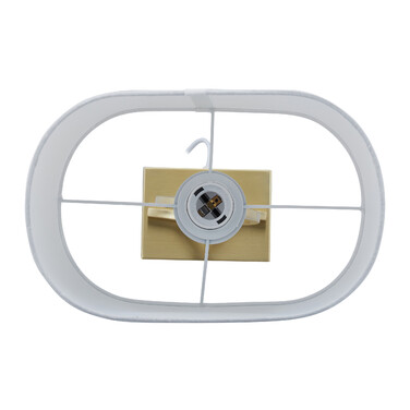 Relaxdays Goldene Tischlampe mit Stoffschirm