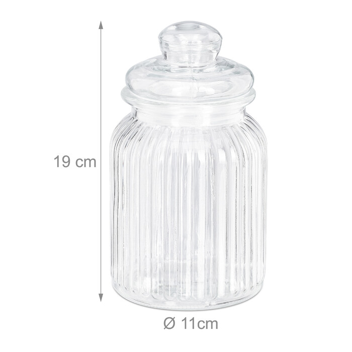 Relaxdays Vorratsgläser 6er Set 1000 ml