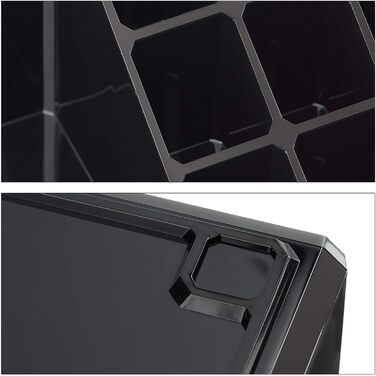 Relaxdays Make Up Organizer klein, 2-teilige Schminkaufbewahrung mit Schubladen, stapelbares Kosmetikregal,  1 Stück (Schwarz)