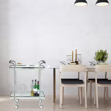 Relaxdays Servierwagen Milchglas