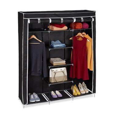 Relaxdays Stoffkleiderschrank XXL mit 9 Böden