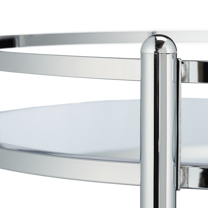Relaxdays Servierwagen rund Silber