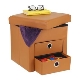 Relaxdays Sitzhocker mit Stauraum 2 Schubladen