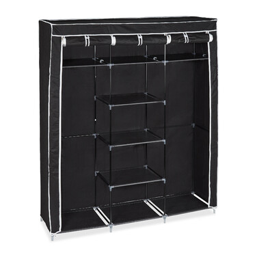 Relaxdays Stoffkleiderschrank XXL mit 9 Böden