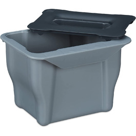 Relaxdays Biomülleimer Küche, 5 l, Kleiner Mülleimer mit Deckel, zum Einhängen, Kunststoff, Abfalleimer Biomüll, grau