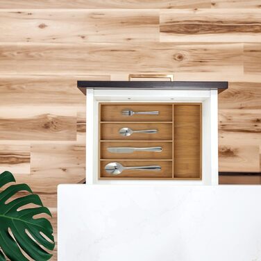 Relaxdays Besteckkasten, Bambus, 5 Fächer, HBT 5x35,5x26,5 cm