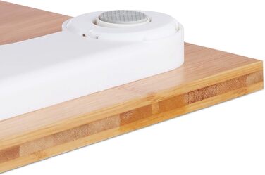 Relaxdays, Natur Personenwaage digital, Traglast 180 kg, Bambus, batteriebetrieben, Digitalwaage, HxBxT: 3 x 30 x 30 cm