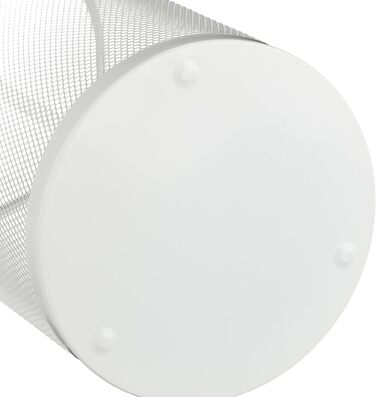 Relaxdays Schirmständer, rund, Metall, Gitter Optik, weiß, 1 Stück (HxD: 49,5 x 26 cm)