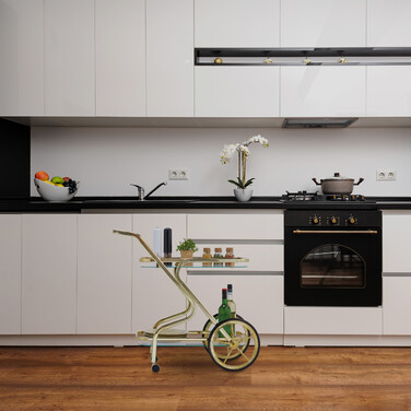 Relaxdays Servierwagen aus Messing & Glas