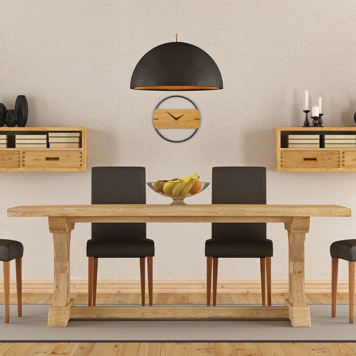Relaxdays Wanduhr Holzoptik