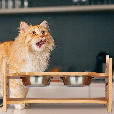 Relaxdays Höhenverstellbare Futterstation Katze
