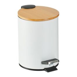 Relaxdays Bad Mülleimer 3 l mit Bambusdeckel