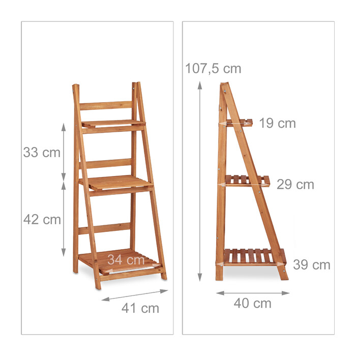 Relaxdays Blumentreppe aus Holz