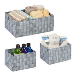 Relaxdays Aufbewahrungskorb 3er Set