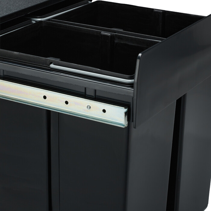 Relaxdays Einbaumülleimer schwarz 4x8 l
