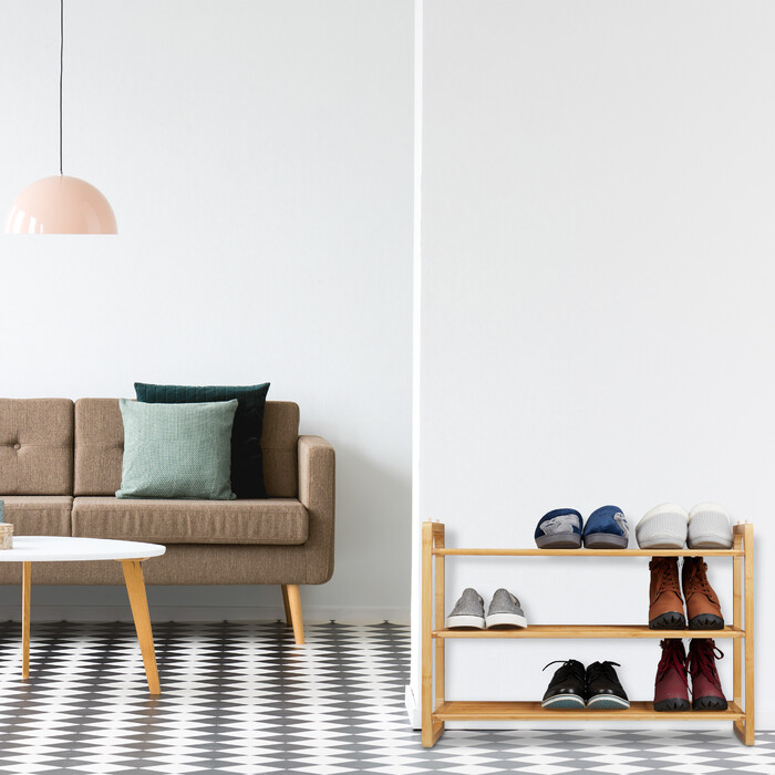 Relaxdays Schuhregal Bambus stapelbar
