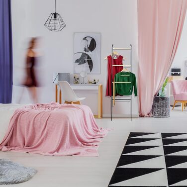 Relaxdays Handtuchleiter, Metall, 4 Sprossen, für Handtücher & Kleidung, platzsparend, 160x40x26 cm, schwarz