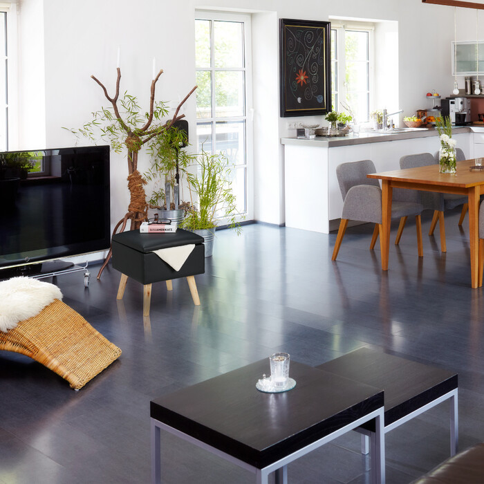 Relaxdays Sitzhocker mit Stauraum Kunstleder
