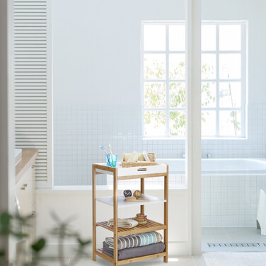 Relaxdays Küchenregal Bambus mit Tablett