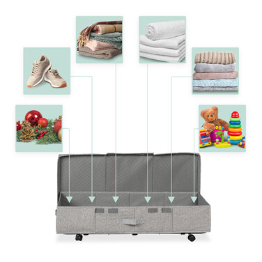 Relaxdays Unterbettkommode mit Rollen 2er Set