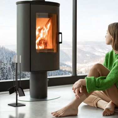 Relaxdays 4-teiliges Kaminbesteck in Schwarz