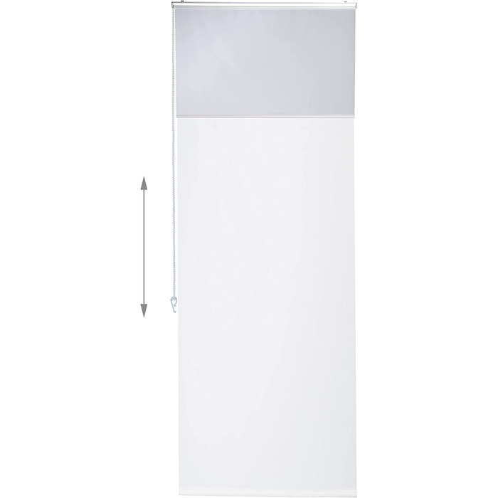 Relaxdays Duschrollo,  Seilzugrollo für Dusche & Badewanne, Decke & Fenster, Badrollo wasserabweisend, weiß, PVC, Aluminium, Kunststoff (60x240 cm)