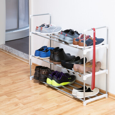 Relaxdays Schuhregal Metall silber