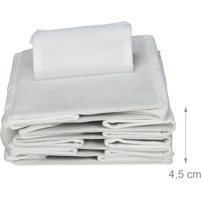 Relaxdays Hängeregal Stoff, 6 Fächer, 2 Schübe, für Kleiderschrank, HBT: ca. 82x14,5x30 cm, Weiß