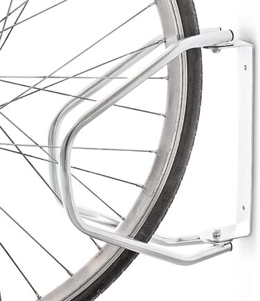 Relaxdays 2 x Fahrradständer im Set, Wandparker als Einzelständer, zur Wandmontage, verstellbar, HBT 32,5 x 9 x 28,5 cm, Silb