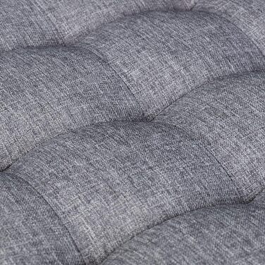 Relaxdays Sitzhocker mit Stauraum, 42x45x45 cm, gesteppt, Stoffbezug, Schaumstoffpolster, grau