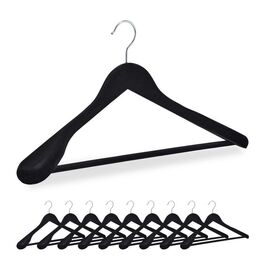 Relaxdays Schwarze Kleiderbügel Samt im 10er Set