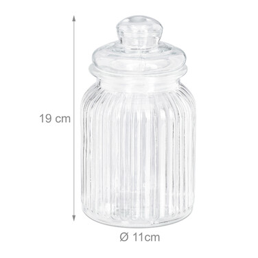 Relaxdays Vorratsgläser 6er Set 1000 ml