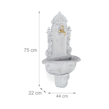 Relaxdays XL Wandbrunnen antik