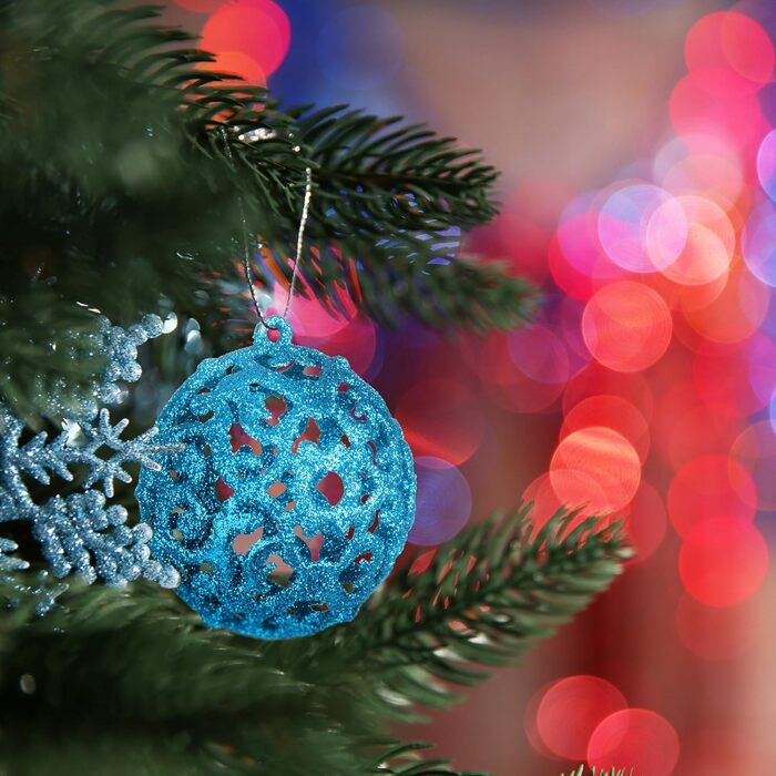 Relaxdays Weihnachtskugeln 150er Set, glitzernd, matt & glänzend, Kunststoff, ∅ 3, 4 & 6 cm, Petrol