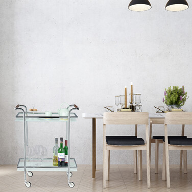 Relaxdays Servierwagen Milchglas
