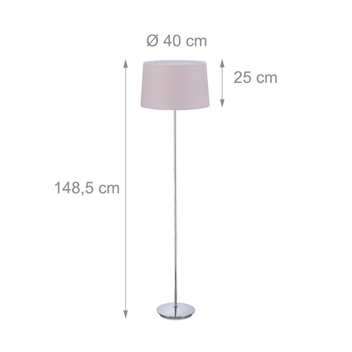 Relaxdays Stehlampe mit Stoffschirm