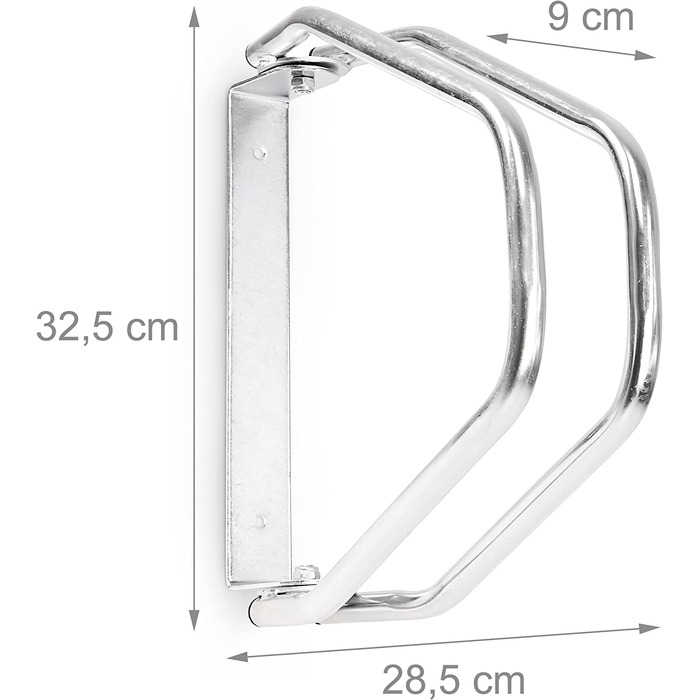 Relaxdays 4x Fahrradständer Set, Wandparker, verstellbar, HBT 32,5x9x28,5cm, Silber